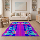 Vibrant Pixelated Geometric Area Rug