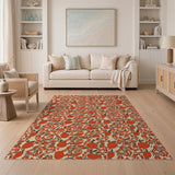 Orange Vibrant Orange Fruit Pattern Area Rug