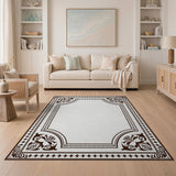 Ornate Traditional Persian Border Rug