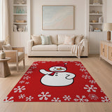 Festive Waving Snowman Christmas Area Rug