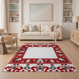 Red Heritage Tribal Border Area Rug