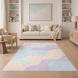 Pastel Abstract Wave Area Rug