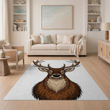 Majestic Antlered Deer Head Area Rug