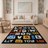 Live Love Know Yourself Bold Typographic Area Rug