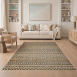 Heritage Tribal Brown Tan Geometric Woven Rug