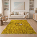 Cute Sleeping Cat Yellow Shag Area Rug