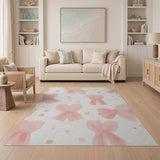 Soft Pink Watercolor Bows Area Rug