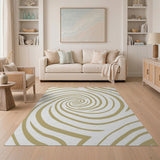 Golden Swirl Abstract Area Rug