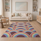 Rainbow Arch Overlap Multi-Color Area Rug