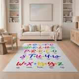 Vibrant Rainbow ABC Alphabet Kids Rug