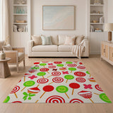 Whimsical Candy Lollipop Kids Area Rug