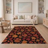 Orange Autumn Maple Leaves Area Rug