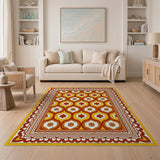 Ornate Yellow Arch Star Persian Rug
