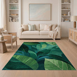 Abstract Area Lush Green Leaves Abstract Area Rug