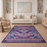 Multi-color and Patterns Vibrant Multi-Color Southwestern Geometric Area Rug
