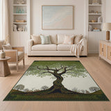 Tree of Life Green Persian Area Rug