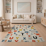 Multi-color and Patterns Playful Multi-Color Alphabet Kids Area Rug