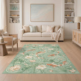 Koi Lotus Green Area Rug