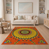 Vibrant Mandala Sunburst Area Rug