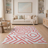 Pink Maze Geometric Area Rug
