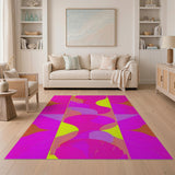 Multi-color and Patterns Vibrant Pink Yellow Geometric Abstract Area Rug