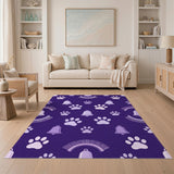 Purple Paw and Bell Kids Area Rug