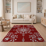 Intricate Red Persian Floral Motif Area Rug