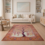Vibrant Pink Willow Tree Persian Area Rug
