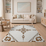 ODIKA Ornate Brown Floral Area Rug