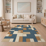 ODIKA Geometric Blue Brown Area Rug