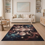 Celestial Moon Phases Cosmic Area Rug