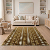 Golden Wheat Stalk Vertical Stripe Rug