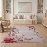Blush Pink Blush Peony Floral Vintage Area Rug