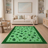 Whimsical Shamrock Green Area Rug
