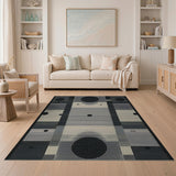 Geometric Black White Modern Area Rug
