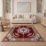 Elegant Maroon Persian Area Rug with Ornate Floral Medallion