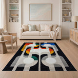 Multi-color and Patterns Bold Geometric Abstract Multi-Color Area Rug