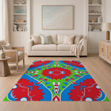 Vibrant Red Medallion Persian Area Rug