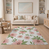 Floral Vintage Pink Blush Pink Floral Pattern Area Rug
