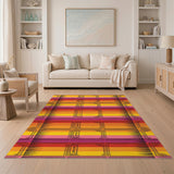 Vibrant Retro Ticket Stripe Area Rug
