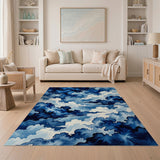 Ethereal Blue Watercolor Clouds Area Rug