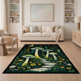 Enchanted Glowing Mushroom Forest Rug