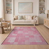 Pink Patchwork Plaid Area Rug