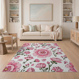 Blush Pink Peony Floral No. 6 Area Rug