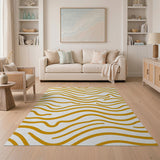 Orange Abstract Area Wavy Orange Abstract Area Rug