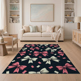 Playful Pink Bows Confetti Area Rug