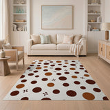 Brown Polka Dot Geometric Area Rug