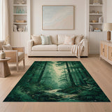 Sunlit Forest Stream Area Rug
