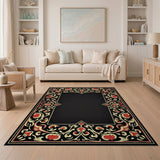 Traditional Persian Ornate Red Floral Persian Border Rug