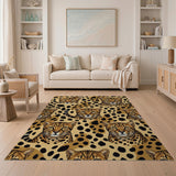 Leopard Face Spots Pattern Area Rug